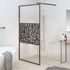 vidaXL Divis&oacute;ria de chuveiro 100x195cm vidro ESG design pedras preto
