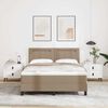 vidaXL Cama Box com colch&atilde;o Cappuccino 140 x 200 cm Couro sint&eacute;tico