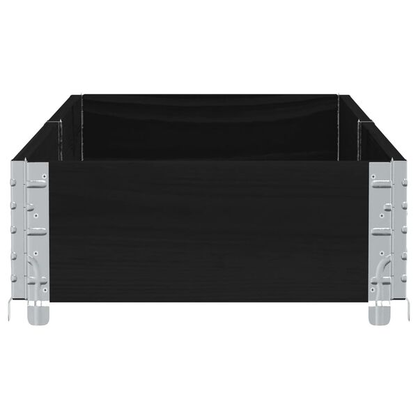 vidaXL Vaso/floreira de jardim 150x50 cm madeira de pinho maci&ccedil;a preto