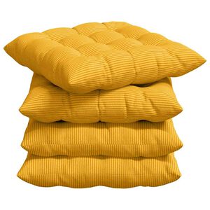 vidaXL Almofadas de Assento 4 pcs Amarelo Claro 40 x 40 x 6 cm