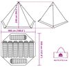 vidaXL Tenda familiar tipi para 8 pessoas opaca imperme&aacute;vel branco