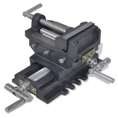 vidaXL Torno-prensa manual com corrediça transversal 78 mm