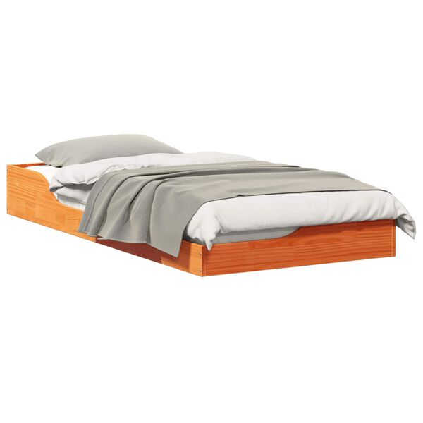 vidaXL Estrutura da Cama Marrom Cera 90 x 190 cm