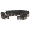 vidaXL Conjunto de Sof&aacute; de Jardim 12 pcs Cinzento vime PE