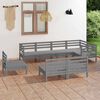 vidaXL 8 pcs conjunto lounge de jardim pinho maci&ccedil;o cinzento