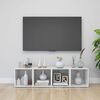 vidaXL M&oacute;veis de TV 4 pcs derivados de madeira branco brilhante