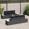 vidaXL Conjunto de Sof&aacute; de Jardim 7 pcs Preto