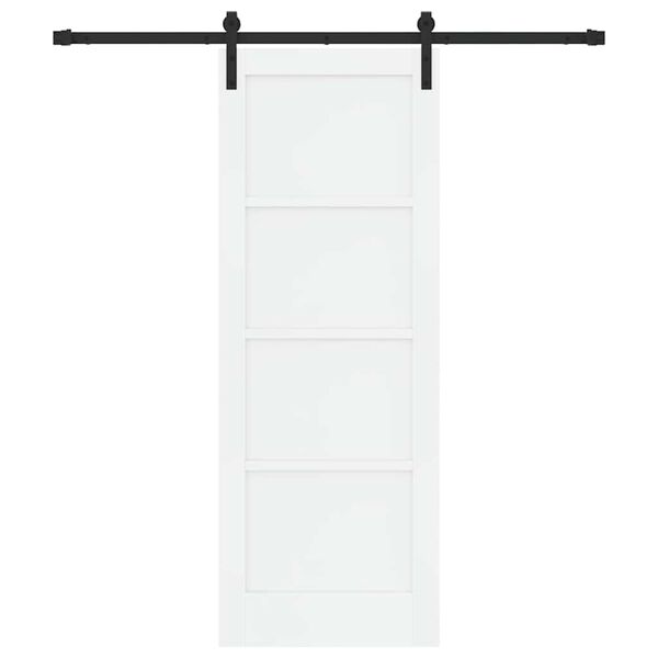 vidaXL Porta Deslizante Branco e Preto 73,5 x 198,5 cm