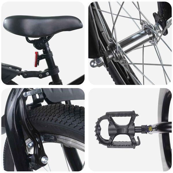 vidaXL Bicicleta Infantil 22 Polegadas para 7-12 anos Preto