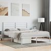 vidaXL Estrutura de cama com cabeceira 140x200 cm metal branco