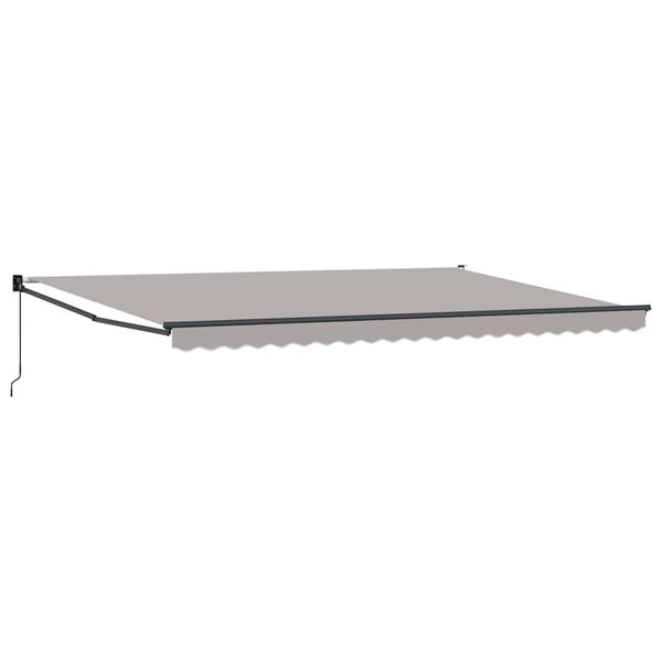 vidaXL Toldo Retr&aacute;til Cinzento-claro 500 &times; 300 cm Tecido e Metal