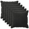 vidaXL Almofada com travesseiro HOUTEN 6 unid. Preto Veludo