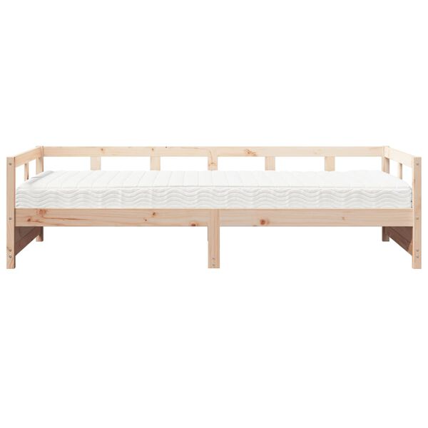 vidaXL Sof&aacute;-cama com colch&atilde;o 80x200 cm madeira de pinho maci&ccedil;a