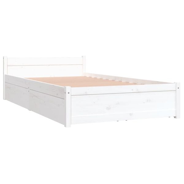 vidaXL Estrutura de cama c/ gavetas 90x200 cm branco