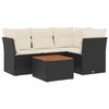 vidaXL 5 pcs conjunto sof&aacute;s de jardim com almofad&otilde;es vime PE preto