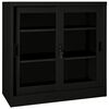 vidaXL Arm&aacute;rio com porta deslizante a&ccedil;o 90x40x90 cm preto