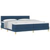 vidaXL Cama Box com colch&atilde;o com cabeceira Azul 200 x 200 cm tecido