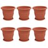 vidaXL Vasos de Plantas 6 pcs Vermelho Tijolo &Oslash; 26 x 21.5 cm Pl&aacute;stico