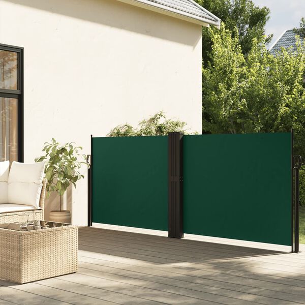 vidaXL Toldo lateral retr&aacute;til 140x1000 cm verde-escuro