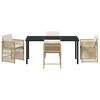 vidaXL Conjunto de Jantar para Jardim 5 pcs Bege vime PE