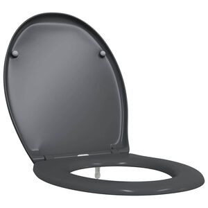 vidaXL Assento de Vaso Sanit&aacute;rio Antracite 47 x 37 x 4 cm Duroplast