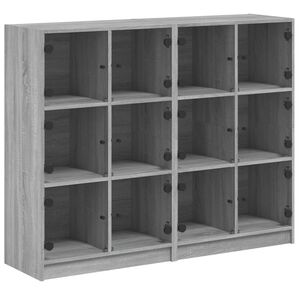 vidaXL Estante c/ portas 136x37x109 cm derivados madeira cinza sonoma