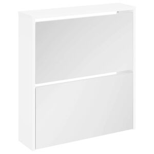 vidaXL Sapateira de 2 divis&oacute;rias com espelho 63x17x67cm branco