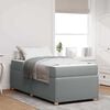 vidaXL Estrutura da Cama com colch&atilde;o Cinzento-claro 90 x 190 cm tecido