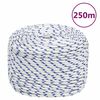 vidaXL Corda de barco 6 mm 250 m polipropileno branco