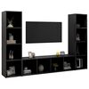 vidaXL M&oacute;veis de TV 3 pcs 142,5x35x36,5 cm contraplacado preto