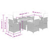 vidaXL 7 pcs conjunto de jantar p/ jardim com almofad&otilde;es vime PE bege