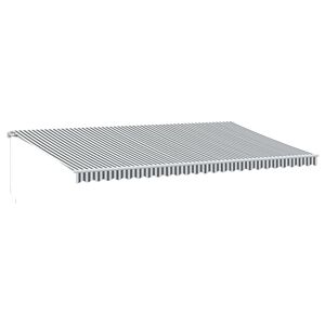 vidaXL Toldo retr&aacute;til manual com LED 600x350 cm antracite/branco