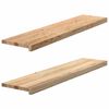 vidaXL Tapetes de escada 2 pcs 110x30x2cm carvalho maci&ccedil;o n&atilde;o tratado