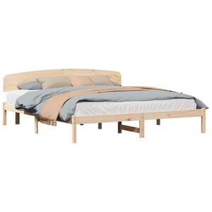 vidaXL Estrutura da Cama com cabeceira Natural 200 x 200 cm