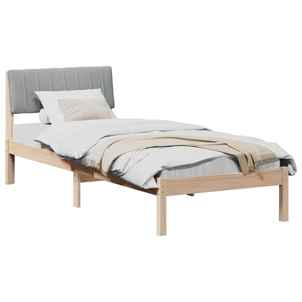 vidaXL Estrutura da cama Marrom e cinza claro 75 x 190 cm