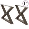 vidaXL P&eacute;s para mesa de centro 2 pe&ccedil;as a&ccedil;o natural 70x(42-43,3) cm a&ccedil;o