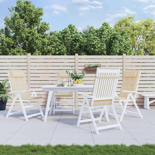 vidaXL Almofad&otilde;es p/ cadeira encosto alto 4 pcs tecido oxford bege