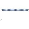 vidaXL Toldo automático LED e sensor de vento 500x300 cm azul e branco