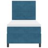 vidaXL Cama Box Spring LED com colch&atilde;o Azul Escuro 80 x 200 cm tecido
