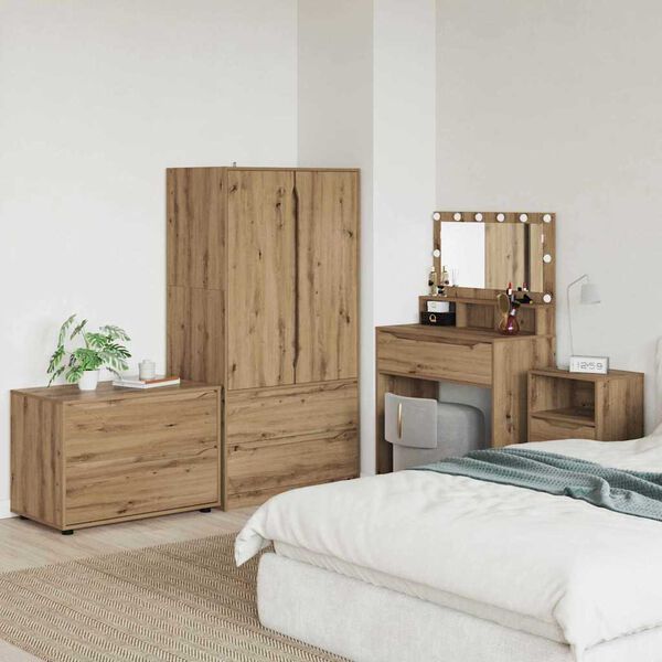 vidaXL Arm&aacute;rio de arruma&ccedil;&atilde;o Carvalho Artesanal 80 x 48 x 57 cm