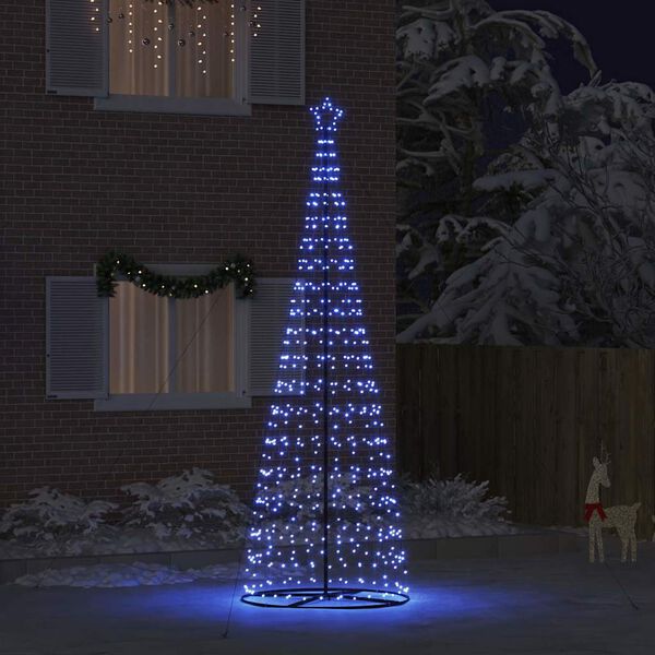 vidaXL &Aacute;rvore de Natal LED com 800 LEDs com suporte Azul 400 cm Ferro