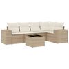 vidaXL 6 pcs conjunto de sof&aacute;s p/ jardim com almofad&otilde;es vime PE bege
