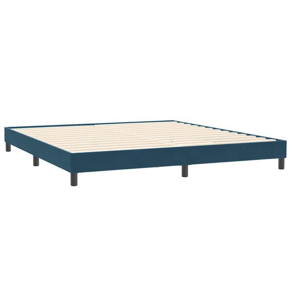 vidaXL Estrutura de cama sem colch&atilde;o 200x220 cm veludo azul-escuro
