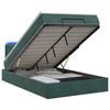 vidaXL Cama Ottoman com Colch&atilde;o e LED Verde-Escuro 120 x 190 cm Veludo