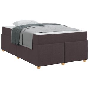 vidaXL Estrutura da Cama com colch&atilde;o Marrom Escuro 120 x 200 cm tecido