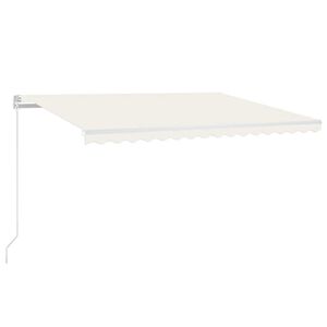 vidaXL Toldo retr&aacute;til autom&aacute;tico 450x300 cm cor creme