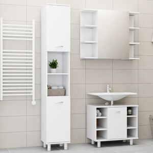vidaXL 3 pcs conjunto de m&oacute;veis de casa de banho contraplacado branco