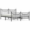 vidaXL Estrutura de cama com cabeceira e p&eacute;s 183x213 cm metal preto