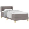 vidaXL Cama Box com cabeceira Cinzento-acastanhado 90 x 200 cm tecido