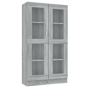 vidaXL Vitrine 82,5x30,5x150 cm derivados de madeira cinzento sonoma